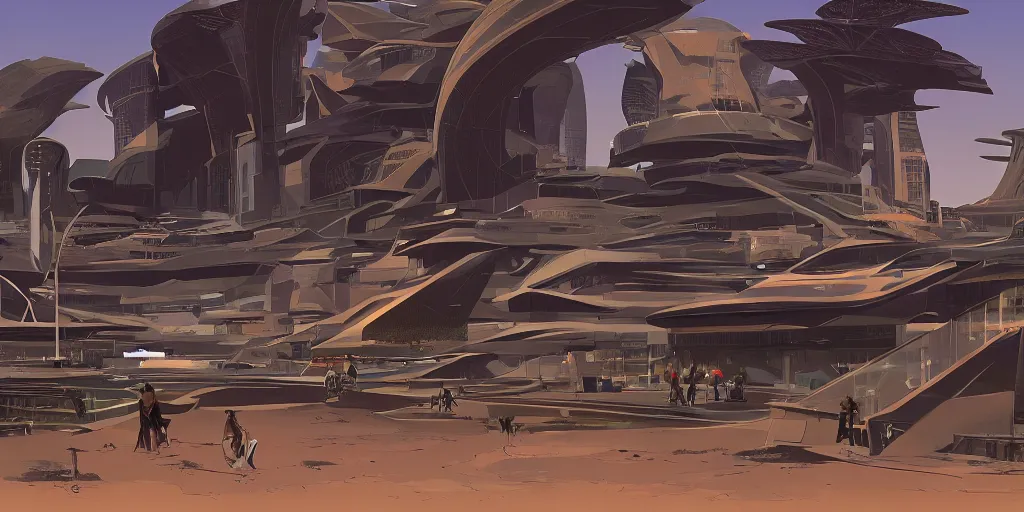 Image similar to concept art design for futuristic African city, Syd mead style,