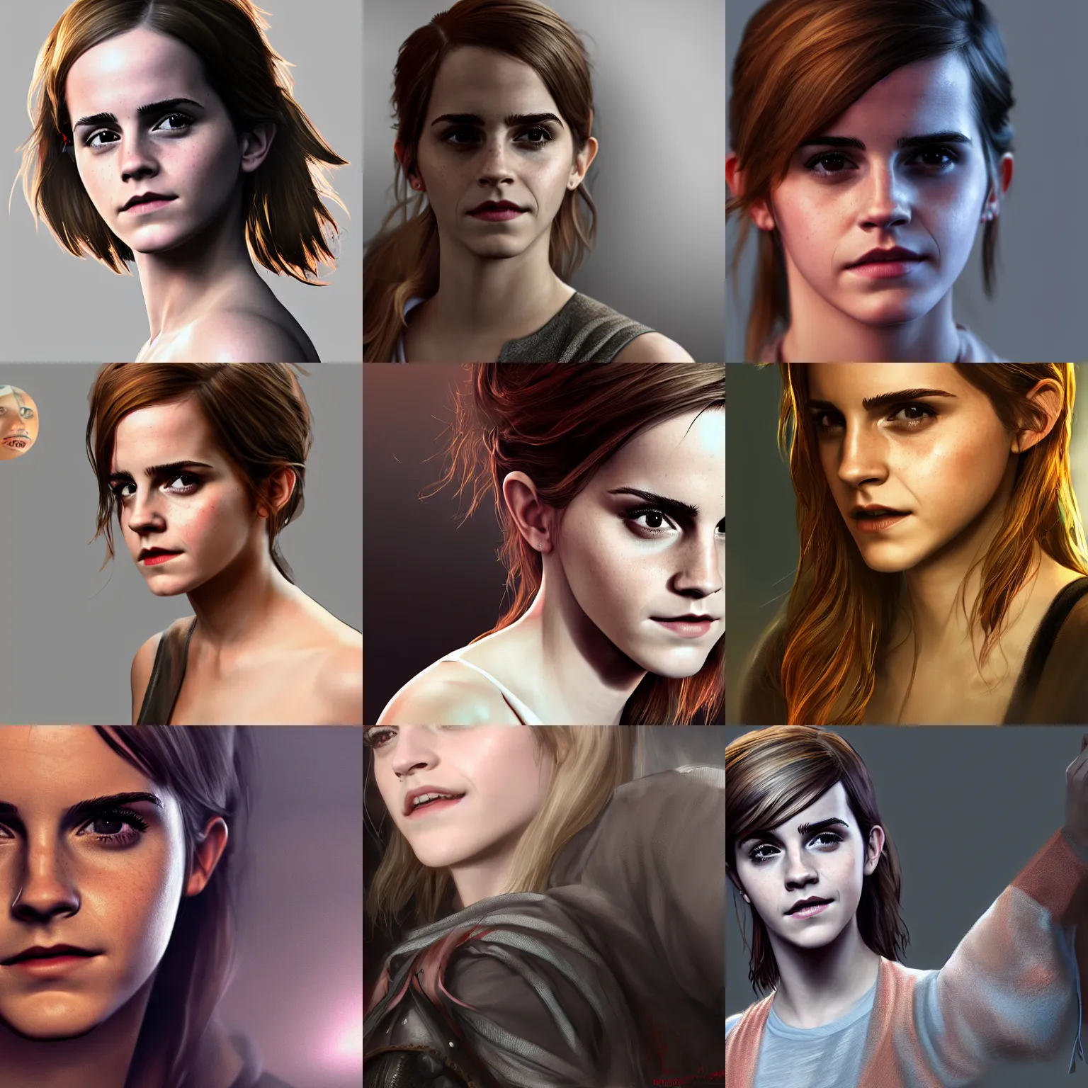 Prompt: Emma Watson, concept art, wlop, trending on artstation, hyperdetailed, Unreal Engine 4k, 8k, ultra HD