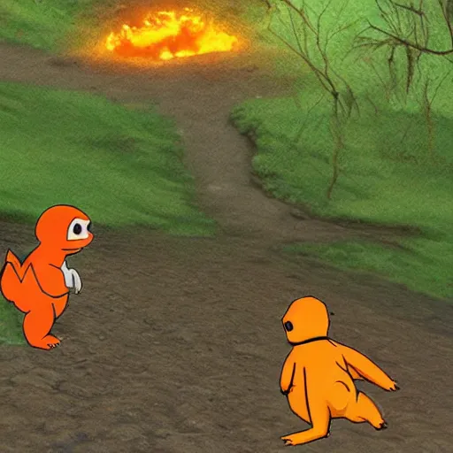 Image similar to trail cam footage of charmander