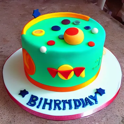 Image similar to birthday cake with a universe inside