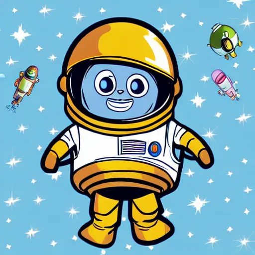 Prompt: cute astronaut penguin with helmet on, floating on space, in the style of the new buzz lightyear movie