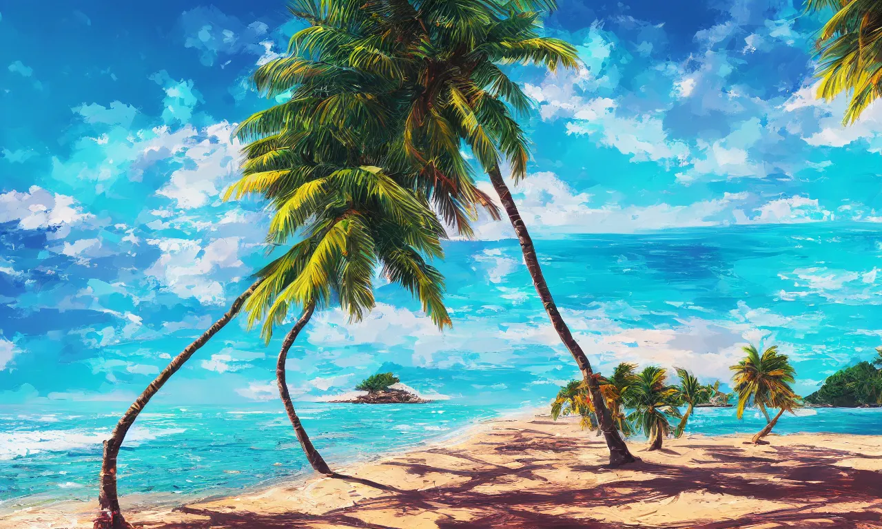 Image similar to paradise beach by alena aenami artworks in 4 k