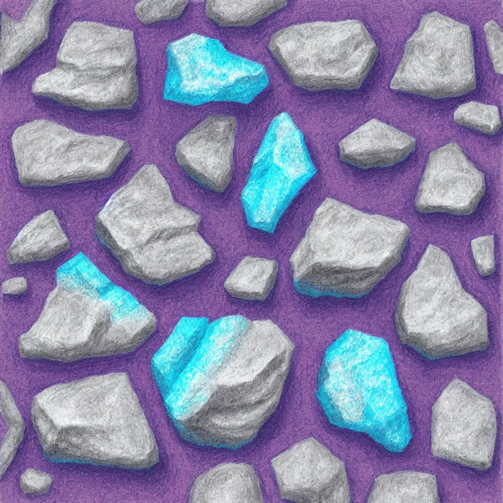 Prompt: single 3 d halite rock illustration grainy pastel