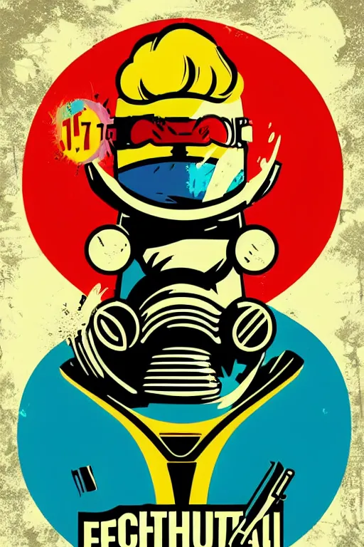 Image similar to fallout 7 6 retro futurist illustration art by butcher billy, sticker, colorful, illustration, highly detailed, simple, smooth and clean vector curves, no jagged lines, vector art, smooth andy warhol style