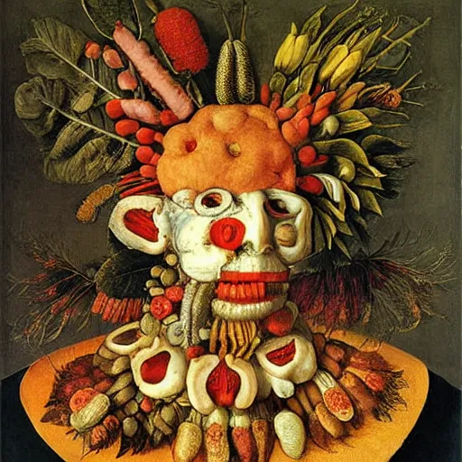 Prompt: a painting by giuseppe arcimboldo