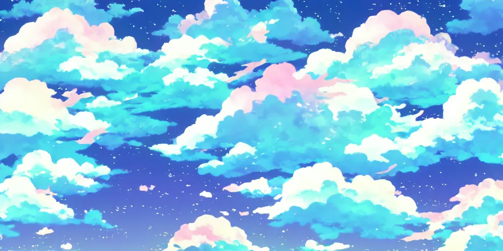 Image similar to A background for an anime-themed social media profile sky bright clouds bloom effect from Skyrim blender studio ghibli clouds