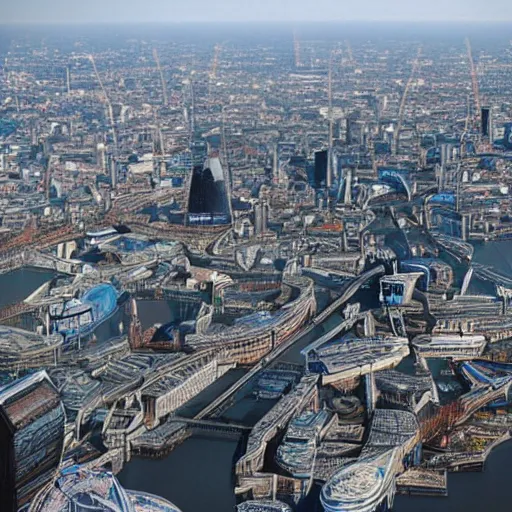 Prompt: london in the year 2 0 7 0