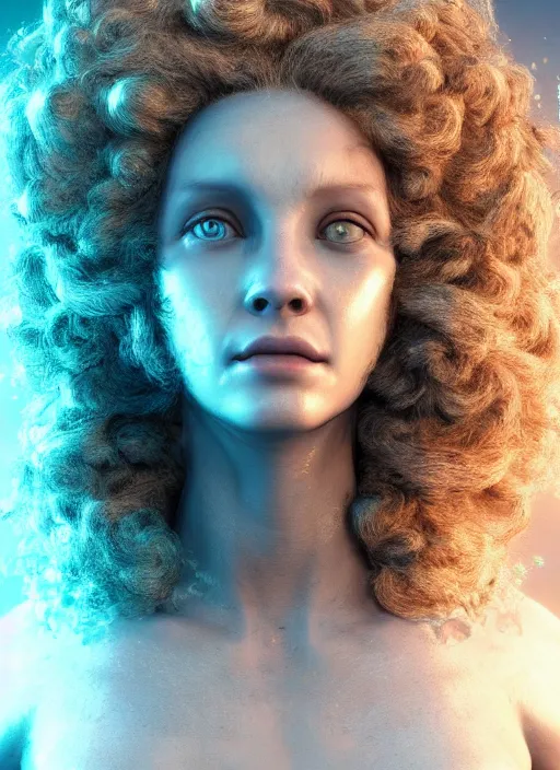 Prompt: glowwave portrait of a curly hair alien from star wars, au naturel, hyper detailed, digital art, trending in artstation, cinematic lighting, studio quality, smooth render, unreal engine 5 rendered, octane rendered, art style by klimt and nixeu and ian sprigger and wlop and krenz cushart.