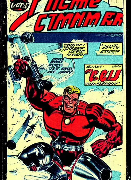 Image similar to vintage comic book cover with terminator