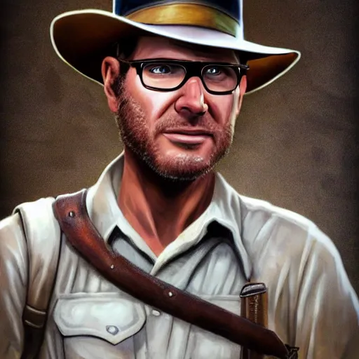 Prompt: Dan Ryckert as Indiana Jones, Portrait, cinematic, detailed, realistic