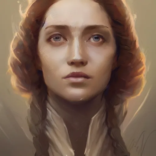 Prompt: portrait of a woman by greg rutkowski, jedi princess knight, curly redhead, jedi robes, star wars expanded universe, she is about 2 0 years old, elegant, graceful, wearing jedi robes, highly detailed portrait, digital painting, artstation, concept art, smooth, sharp foccus ilustration, artstation hq