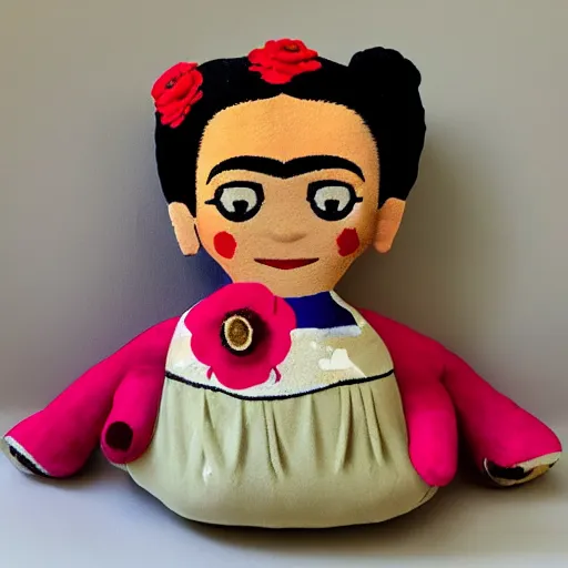 Prompt: frida kahlo plushie