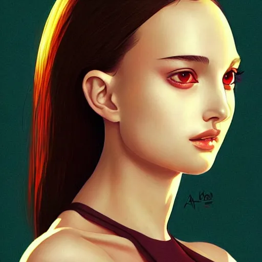 Prompt: a beautiful young kayo shibuya natalie portman alluring gravure model, wearing elaborate designer tank top, by akira toriyama and wlop and ilya kuvshinov and artgerm and, aesthetic, gorgeous, stunning, alluring, attractive, artstation, deviantart, pinterest, digital art