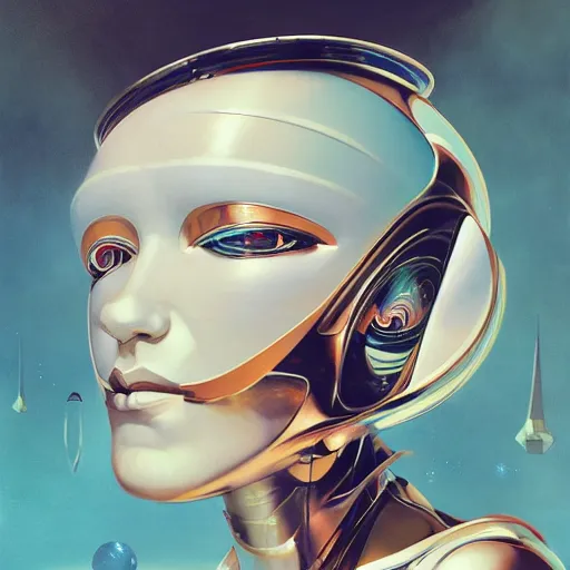 Prompt: scifi futurism automaton minimalism chrome by peter mohrbacher art Hajime Sorayama airbrush hyperrealism model abstract shatter fragments cubism futurism pastel blue soft flat minimal minimalism portrait face jackson pollock ukiyo-e lithograph mark ruthko swirl escape