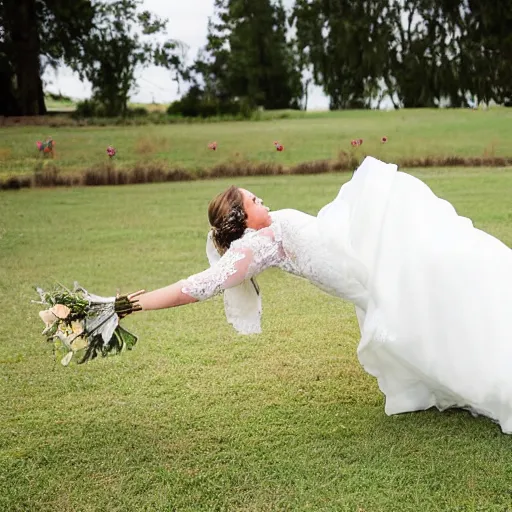 Image similar to bride falls over