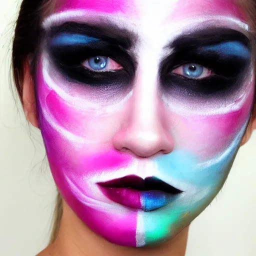 Image similar to face wearing anti face recognition makeup chaotic