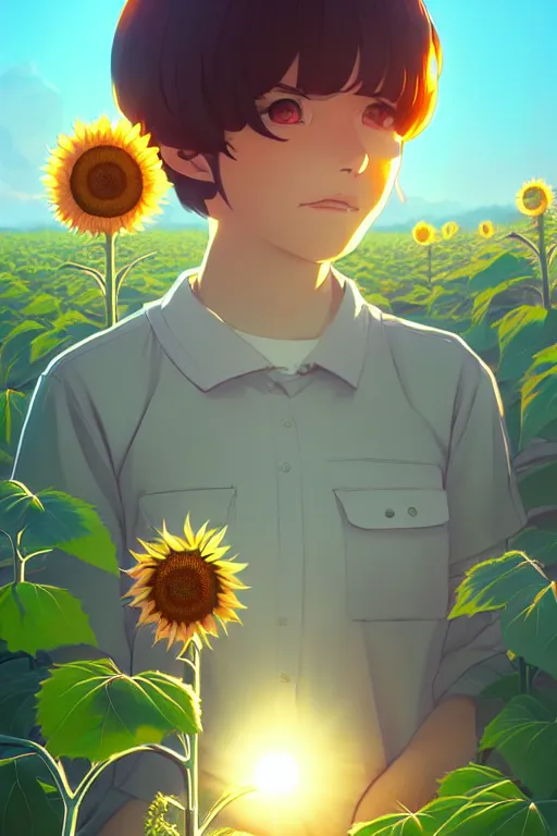 Prompt: a high detail light class room with sunflower by Tomas Sanchez and Simon Stålenhag and krenz cushart and ilya kuvshinov. pixiv fanbox skeb.jp clipstudio medibang ichi-up CGWORLD key visual manga cover