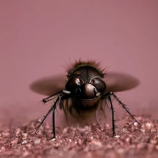 Image similar to a macro photograph of a fly sticking it's tongue out