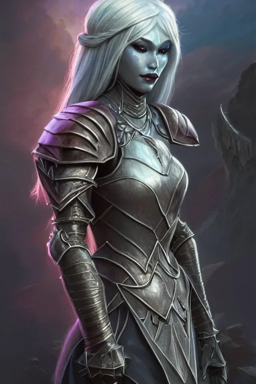 drow princess, wearing armour, highly detailed, d & d, | Stable ...