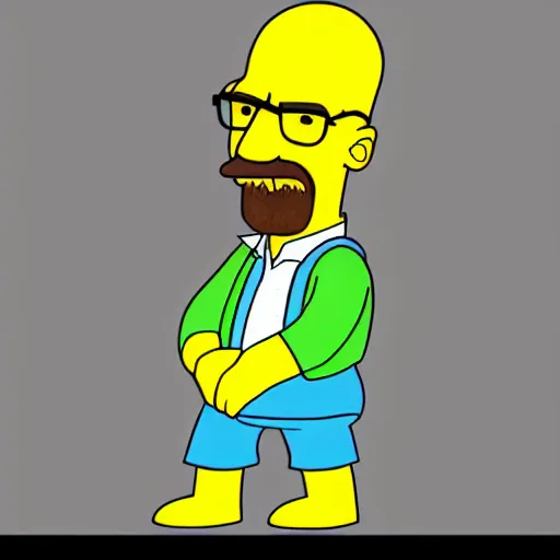 Image similar to walter white from breaking bad as simpson character