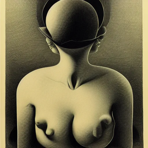 Image similar to lithography on paper conceptual figurative post - morden monumental portrait by goya and escher, illusion surreal art, highly conceptual figurative art, intricate detailed illustration, controversial poster art, polish poster art, geometrical drawings, no blur