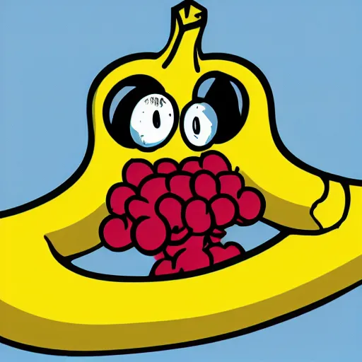 Image similar to a cartoon banana with pom poms on its hands, a computer rendering by lichtenstein, reddit contest winner, toyism, contest winner, booru, dynamic pose