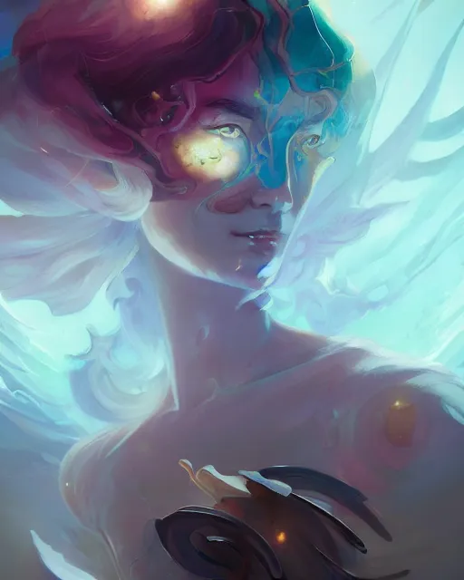 Prompt: portrait of a beautiful metaphysical emanation, by pete mohrbacher and artgerm and wlop, digital art, highly detailed, intricate, fantasy, mystical, sharp focus, Trending on Artstation HQ, deviantart, unreal engine 5, 4K UHD image