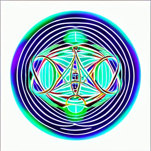 Image similar to sphere of intersecting leylines in the style of alex grey