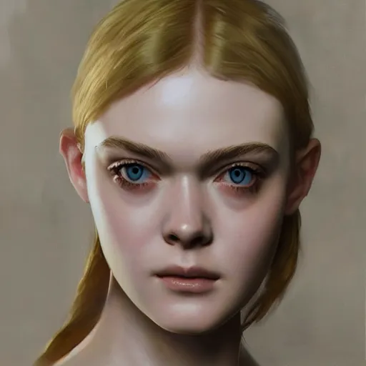 Prompt: ultra realistic portrait painting of elle fanning in metal gear solid and death stranding, art by frank frazetta, 4 k, ultra realistic, highly detailed, epic lighting