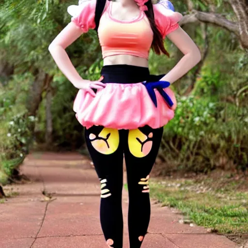 Image similar to princess peach as a cat girl with leggings