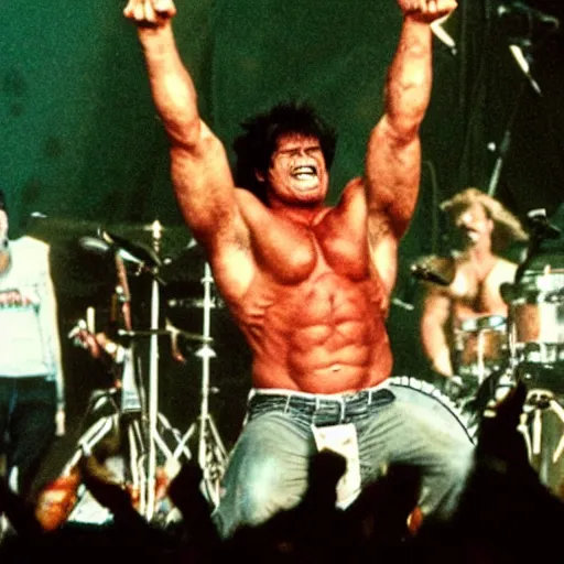 Image similar to hulk performing at woodstock