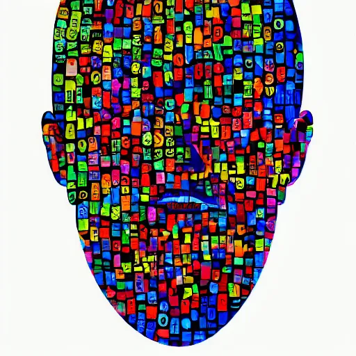 Image similar to psychedelic by jaume plensa, by jim mahfood distorted, vivid. a beautiful computer art of a person in profile, with their features appearing both in front of & behind their head.