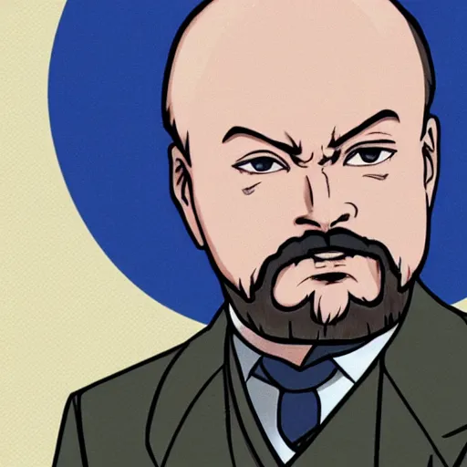 Image similar to lenin in japanese anime style