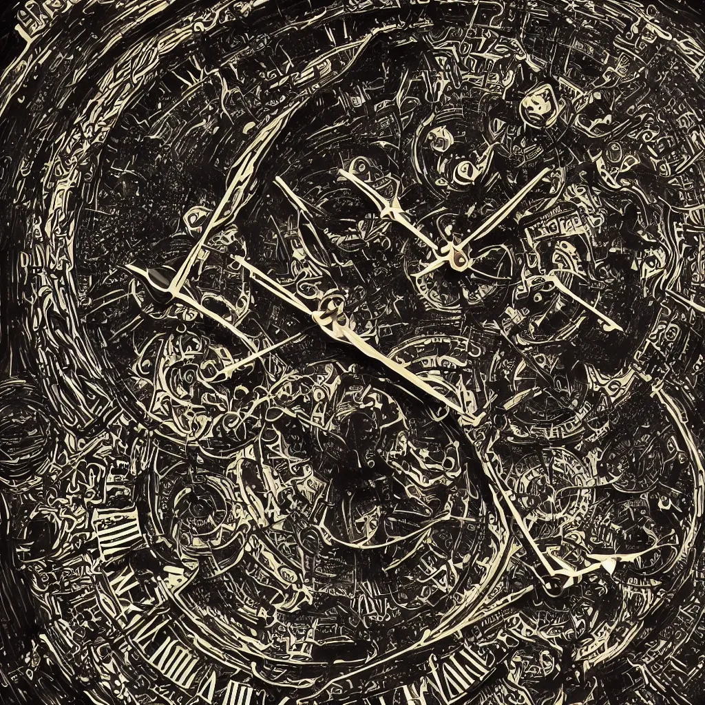 Prompt: clock, time , high quality, high details, 🌌, high detail photo, digital art,