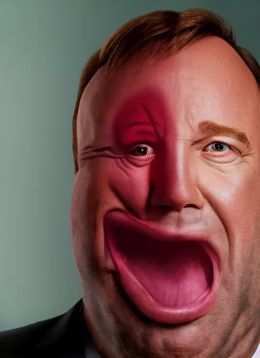 Prompt: A hyper realistic ultra realistic photograph of Alex Jones screaming dressed as kirby by Brando , detailed, photorealistic imagery, 8k quality