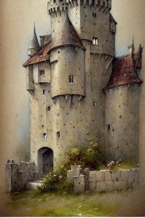 Image similar to (((((1950s castle. muted colors.))))) by Jean-Baptiste Monge !!!!!!!!!!!!!!!!!!!!!!!!!!!