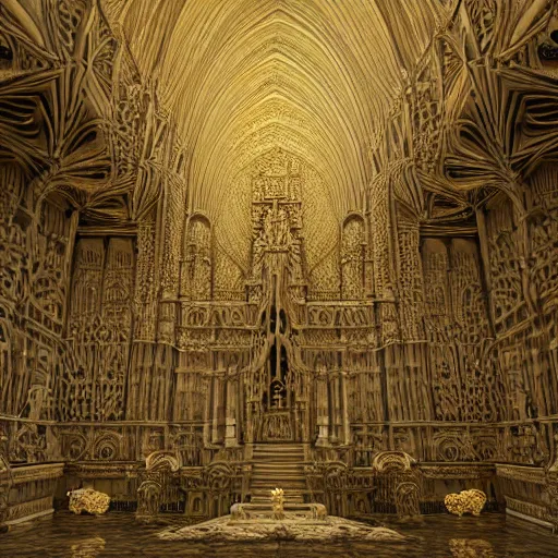 Image similar to a hyperrealistic 3 d render of a sprawling mandelbrot fractal cathedral interior populated by mandelbrot fractals, unreal engine, carved ivory, carved soap, white color scheme, physically based render, volumetric lighting, octane render, glowing, carved marble, opalescent, sacred geometry, catholicpunk, stark, 8 k, ultra detailed