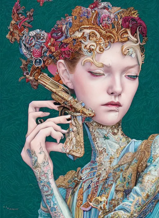 Prompt: fashion portrait :: by Martine Johanna and Chie Yoshii and Kenneth Willardt and wlop and Casey Weldon :: ornate, dynamic, particulate, rich colors, intricate, harper's bazaar, elegant, highly detailed, centered, artstation, smooth, sharp focus, octane render, 3d