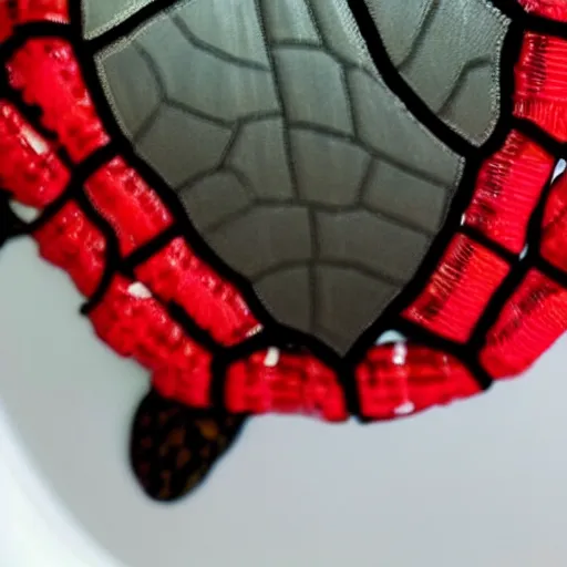 Prompt: close - up of a turtle shell embroidered with twizzlers, photography, dslr