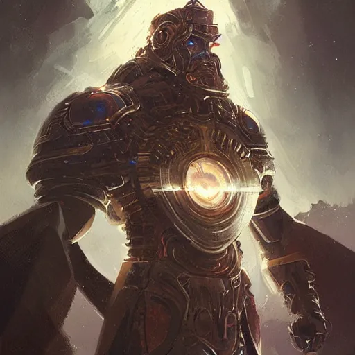 Image similar to mechanical king of multiverse, portrait, elden ring, by greg rutkowski