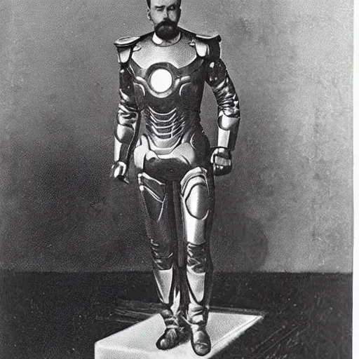 Image similar to tsar nicholas ii as iron man, historical photograph