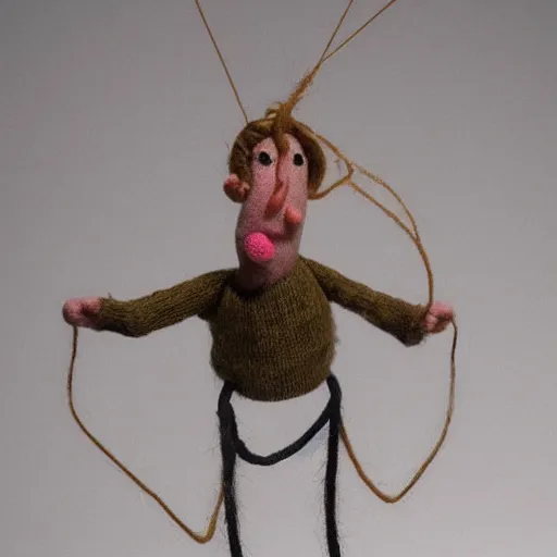 Image similar to a real person as a string puppet