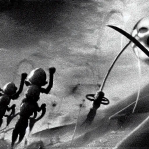 Prompt: close up of the martians attacking thunderchild from war of the worlds, cinematographic shot,