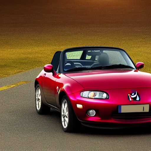 Image similar to Mazda MX-5 1990 - Miata, Realistic, HDR, 8K, Dynamic Lighting,