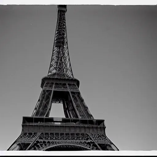 Prompt: a rabbit selfie in front of the eiffel tower, black and white vintage photograph