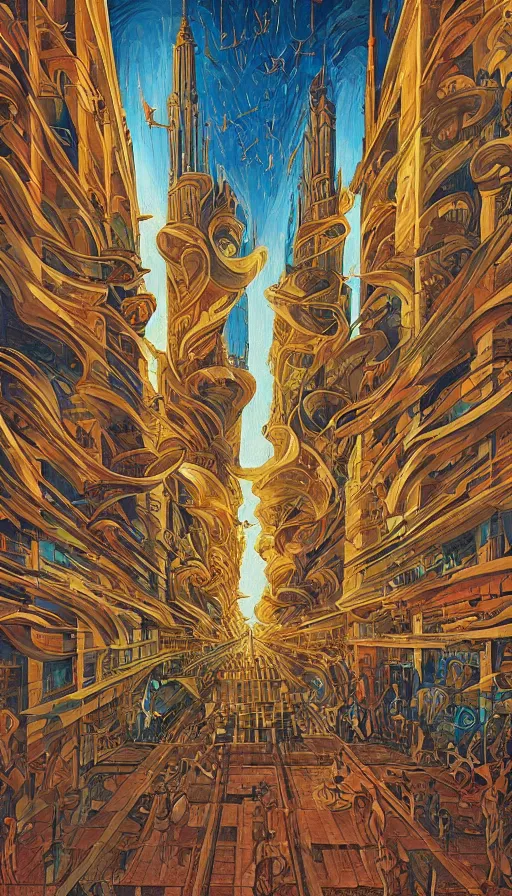 Prompt: The cathedral of ancient wisdom, italian futurism, da vinci, Dan Mumford, Josan Gonzalez