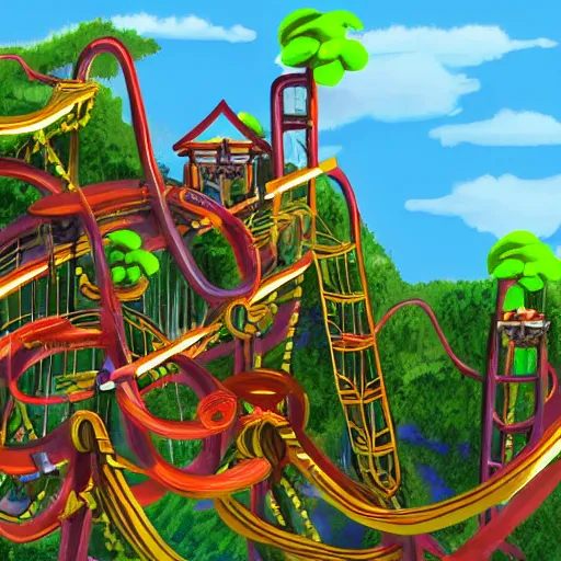 digital concept art of donkey kong country theme park Stable