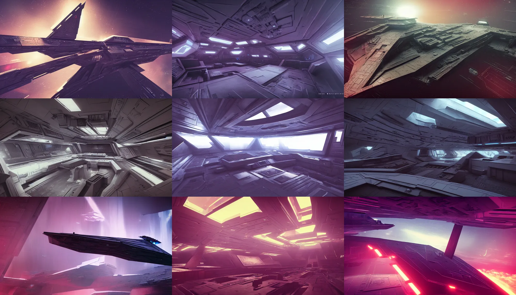 Prompt: interior of a star destroyer, synthwave, dramatic lighting, artstation, 8 k