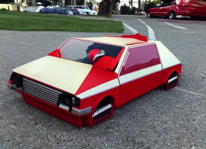 Prompt: car shaped like a NES