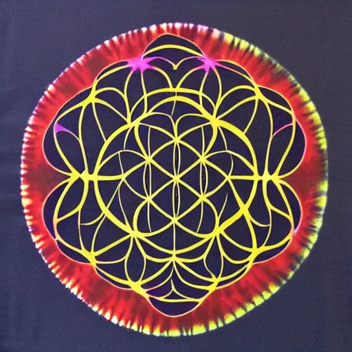 Image similar to boho tie dye flower of life design